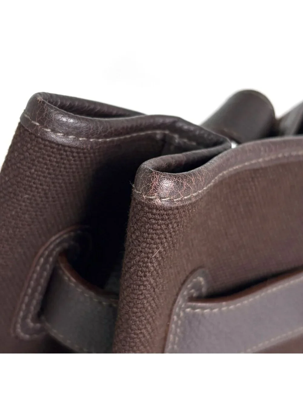 Hermes Petite Ceinture MM Tote Canvas Brown